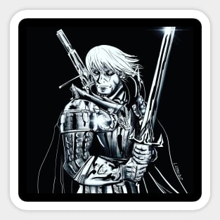 white knight in winter madness in chaos art ecopop Sticker